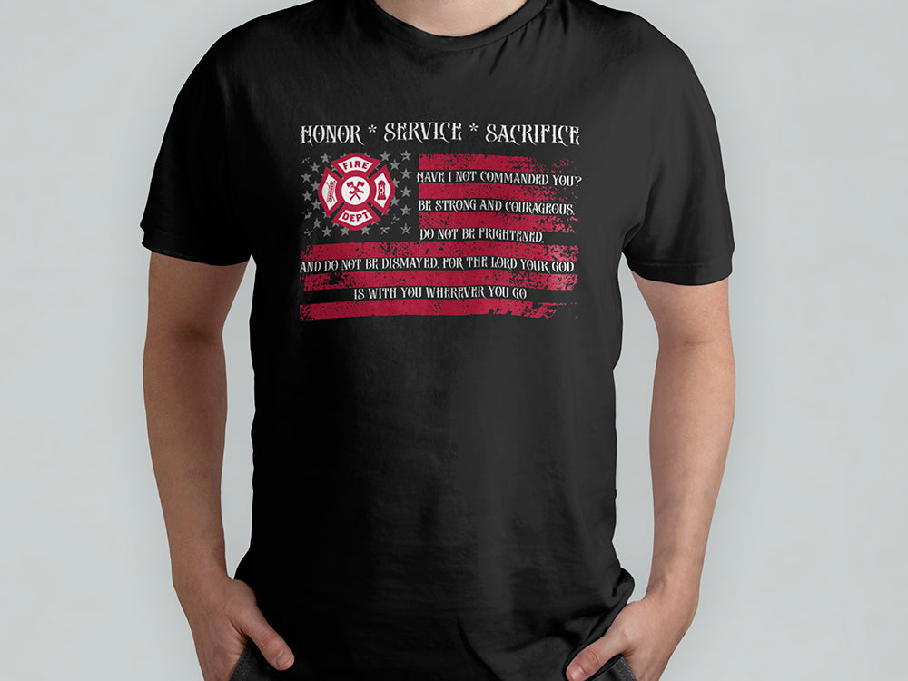 Fire Dept Joshua 1-9 T-shirt